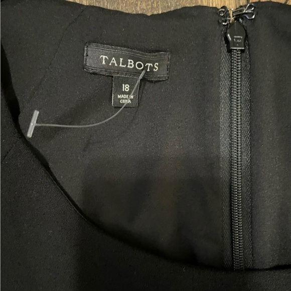 Talbots Black Career Sheath Dress Women 18 Classic Workwear Below Knee - Picture 3 of 8
